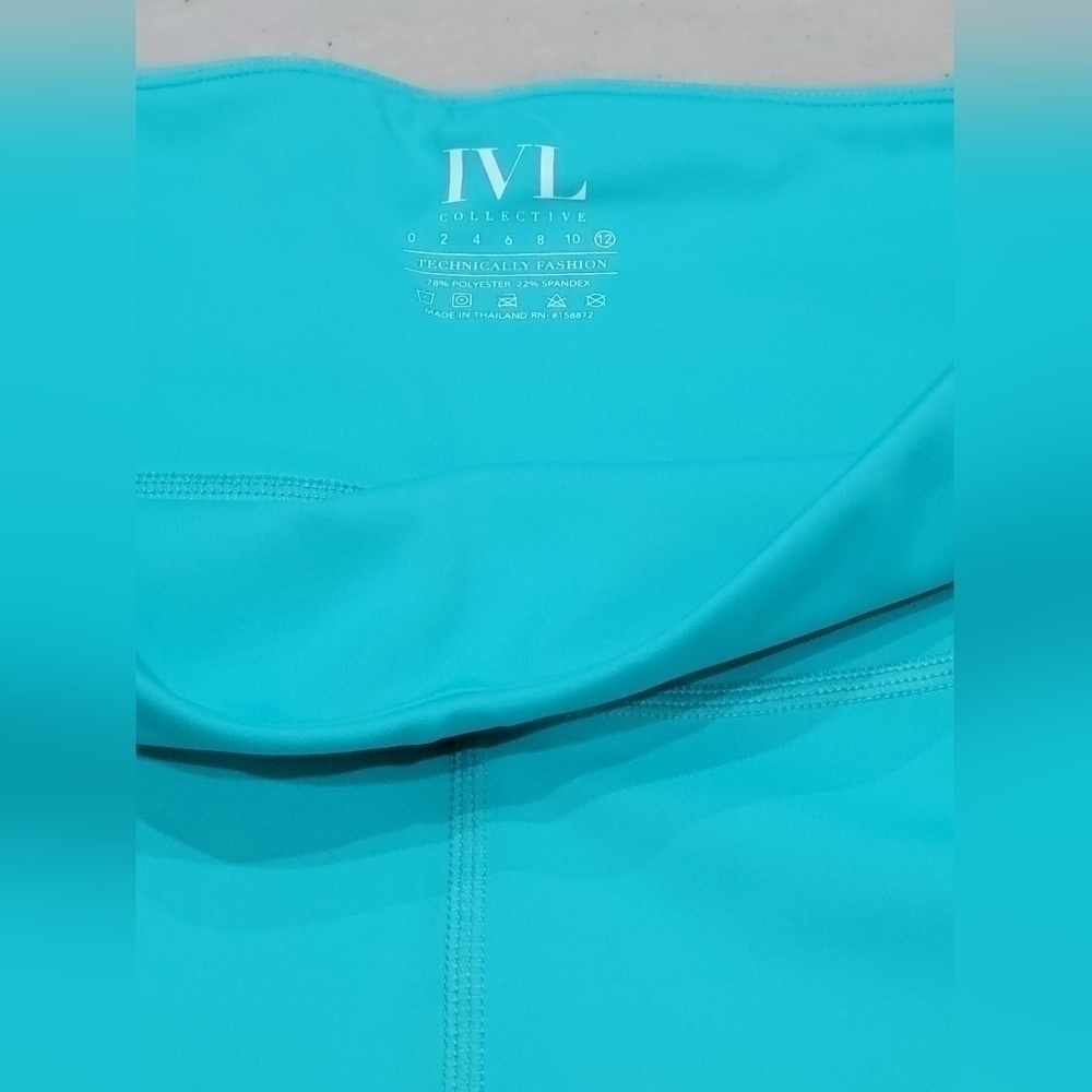 IVL Collective Hydrasculpt Bike Shorts Teal Blue Size 12 - Picture 10 of 10